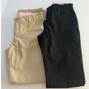 Lot of 2 Pair Gap Kids Girl's Sz 10R Khaki Adjustable Waist Uniform School Pants
